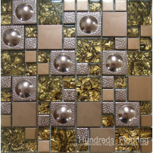 Glass Mosaic Wall Tile, Stainless Steel Metal Mosaic (SM210)